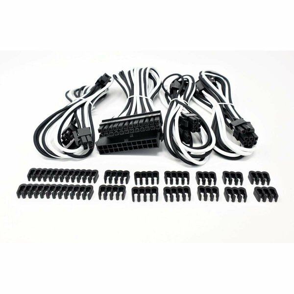 Hi-Tec Premium Sleeved PSU Cable Extension Kit White & Black HI2611720